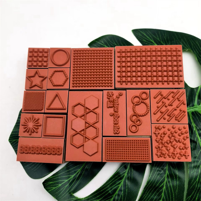 Planner Rubber Stamps Set of 17 pcs Geometry Stamps Space Lattice Stamps Decorative Journal Diary Memo Scrapbook Tool