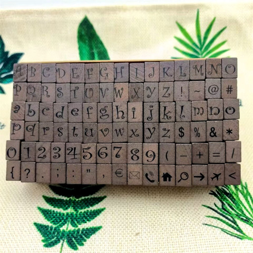 Alphabets Numbers Symbols Wood Rubber Stamps Kit of 90 pcs For Card Making Decorative Journal Diary Planner Scrapbooking DIY Tool Gifts Ideas