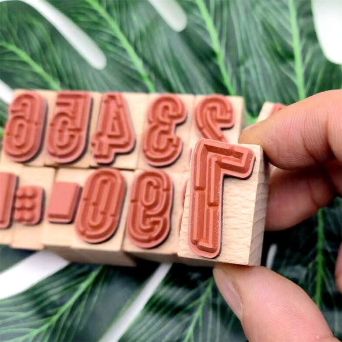 Number Rubber Stamp Set of 13 pcs Large Wooden Stamp For Card Making Scrapbooking Journal Planner Decorative Tool