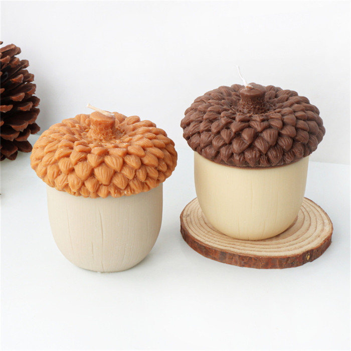 Silicone large pine nut candle mold aromatherapy pine nut hazelnut squirrel fruit food gypsum resin mold