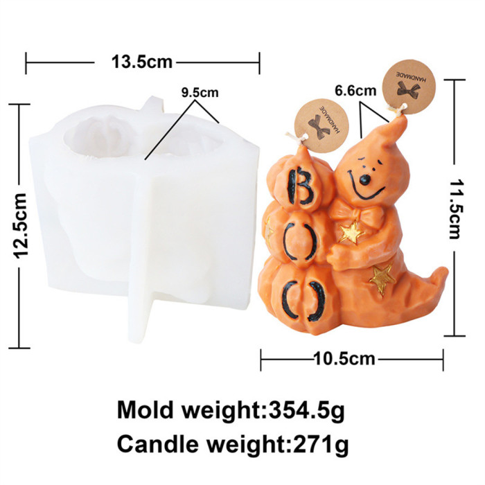 Jumbie pumpkins Candle Silicone Molds Animal Resin Casting Mould for DIY Candle Making   Polymer Clay Craft Plaster Home Decoration