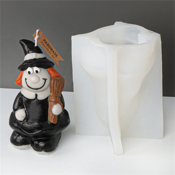 Halloween Witch Silicone Candle Mold Ghost Ghost Resin Party Decoration Decoration Decoration Mold