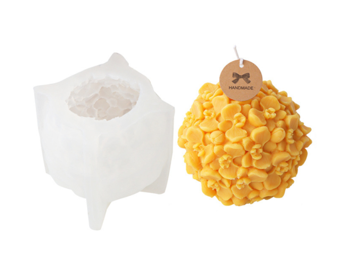 Flower Ball Candle Soap Mold Flower Silicone Mold for Fondant,Chocolate,Candy, Bath Bomb,Epoxy Resin,Plaster, Polymer Clay