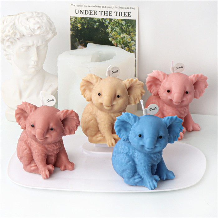 Standing Koala Animal Silicone Candle Mold Cartoon Gypsum Resin Aromatherapy Decoration