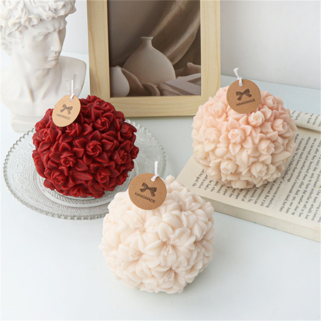 Flower Ball Candle Soap Mold Flower Silicone Mold for Fondant,Chocolate,Candy, Bath Bomb,Epoxy Resin,Plaster, Polymer Clay
