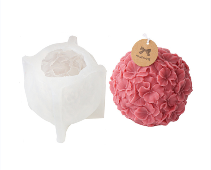 Flower Ball Candle Soap Mold Flower Silicone Mold for Fondant,Chocolate,Candy, Bath Bomb,Epoxy Resin,Plaster, Polymer Clay