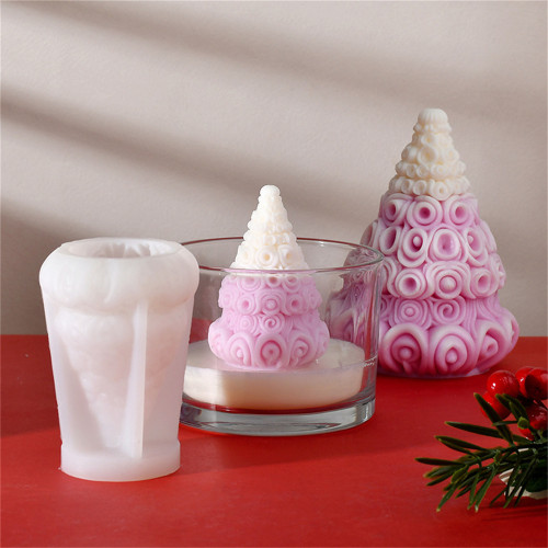 Colored Christmas tree candle mold, 3D Christmas tree silicone mold, epoxy resin pouring soap home gift decoration