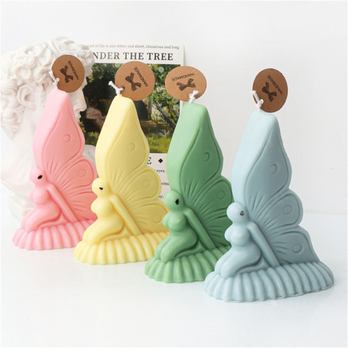 Butterfly Angel Silicone Candle Mold Kneeling Wings Female Angel Spirit Aromatherapy 3D Gypsum Resin Mold