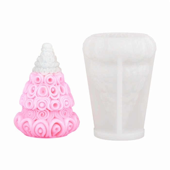 Colored Christmas tree candle mold, 3D Christmas tree silicone mold, epoxy resin pouring soap home gift decoration