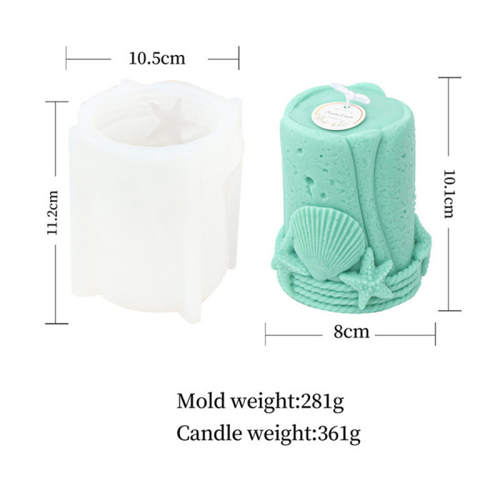 Starfish shell, conch candle mold, silicone hemp rope cup, ocean pillar, aromatherapy gypsum mold