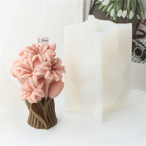 Lily bouquet candle mold creative home light luxury aromatherapy candle plaster decoration mold