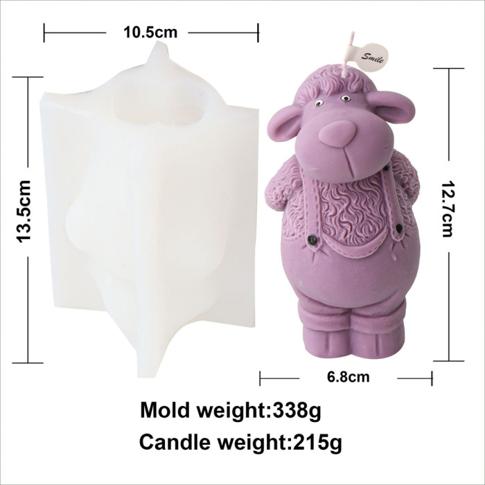Standing Strap Pants Sheep Candle Mold Handmade Aromatherapy Candle Expanding Plaster Decoration Silicone Mold