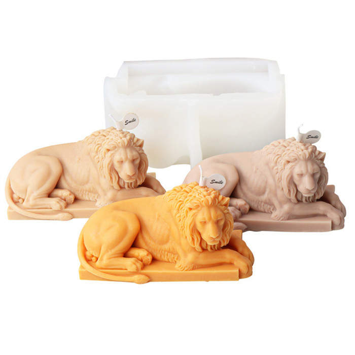 Lion Heads Up Candle Mold Lion Resin Mold Animal Candle Mold Handmade Silicone Mold for Resin Candle Making Molds Craft Supplies 3D Mold Sculpture Mold Resin DIY Mold