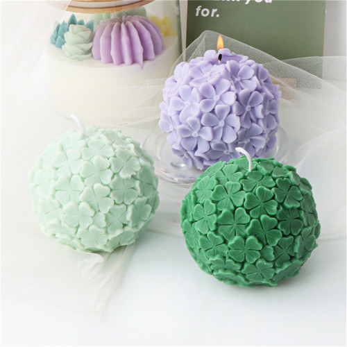 Four leaf clover flower ball candle mold Aromatherapy candle mold Embroidery flower ball mousse cake mold