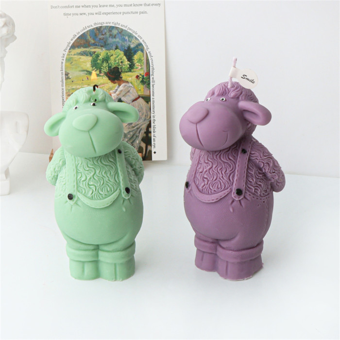 Standing Strap Pants Sheep Candle Mold Handmade Aromatherapy Candle Expanding Plaster Decoration Silicone Mold