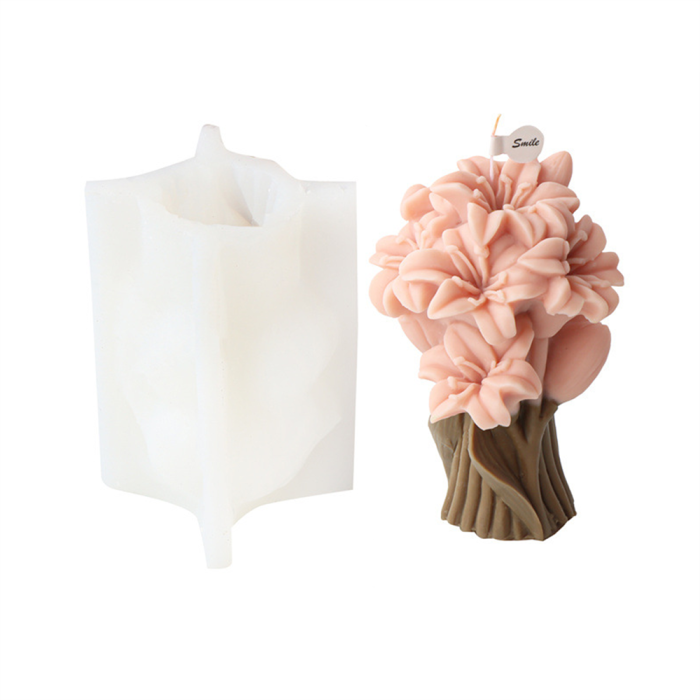 Lily bouquet candle mold creative home light luxury aromatherapy candle plaster decoration mold