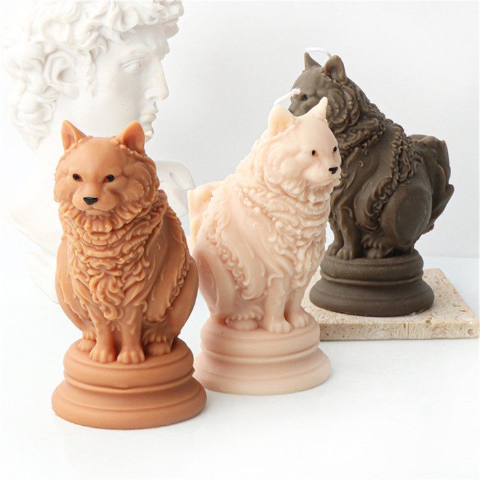 Silicone three-dimensional chassis standing cat candle mold 3D animal aromatherapy gypsum decorative mold