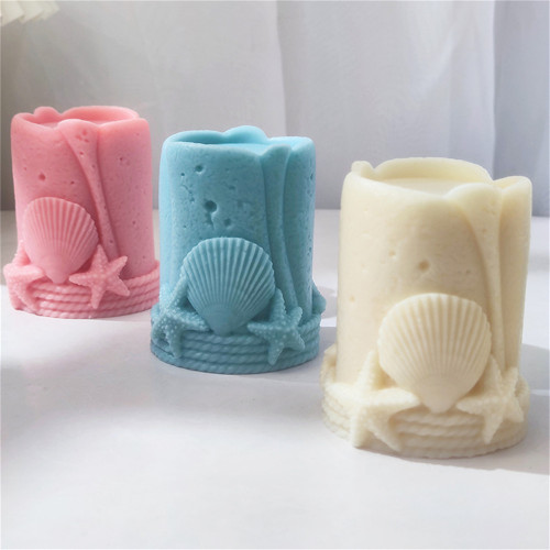 Starfish shell, conch candle mold, silicone hemp rope cup, ocean pillar, aromatherapy gypsum mold
