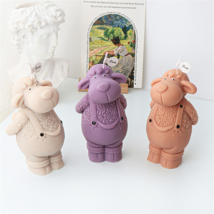 Standing Strap Pants Sheep Candle Mold Handmade Aromatherapy Candle Expanding Plaster Decoration Silicone Mold