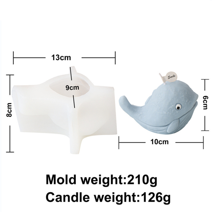 3D Ocean Animal Silicone Dolphin Candle Moulding Sentence Wave Fish Long billed Fish Clown Fish Fragrance Plaster Graffiti Model Decoration