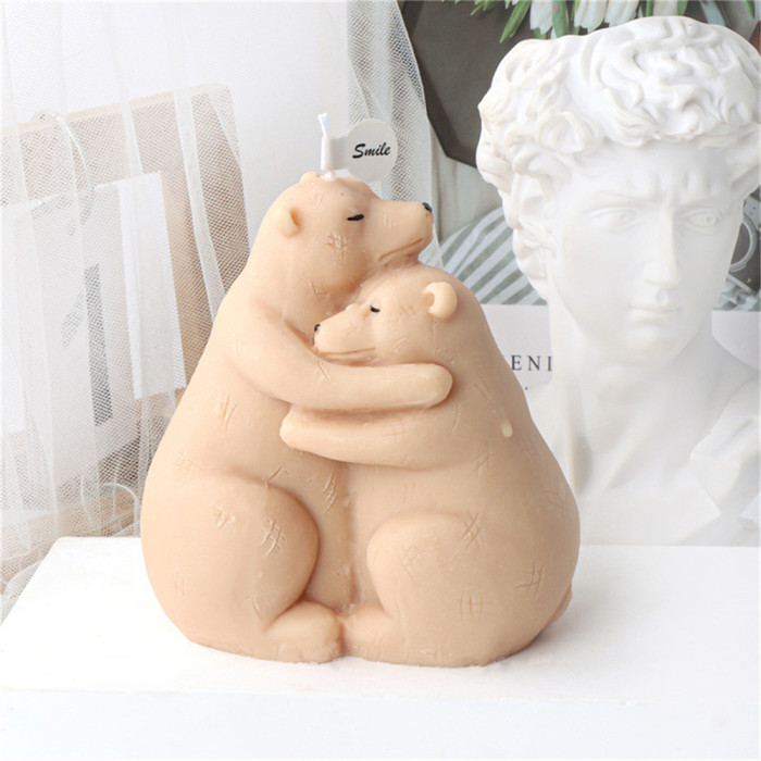 Silicone Embrace Couples, Bear Candle Mold, Fox Embrace Aromatherapy, Valentine's Day Atmosphere, Home Decoration Animal Mold