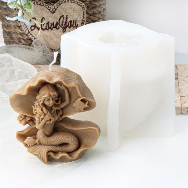 Cartoon Mermaid Gypsum Mold Silicone Home Handmade Aromatherapy Gypsum Doll Decoration Mold