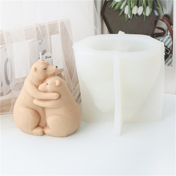 Silicone Embrace Couples, Bear Candle Mold, Fox Embrace Aromatherapy, Valentine's Day Atmosphere, Home Decoration Animal Mold