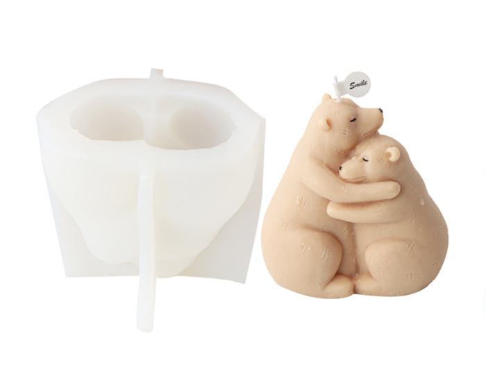 Silicone Embrace Couples, Bear Candle Mold, Fox Embrace Aromatherapy, Valentine's Day Atmosphere, Home Decoration Animal Mold