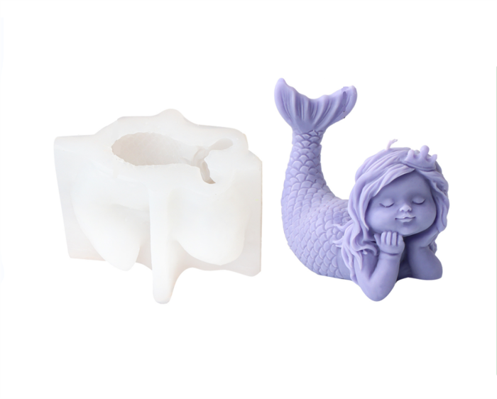 Cartoon Mermaid Gypsum Mold Silicone Home Handmade Aromatherapy Gypsum Doll Decoration Mold