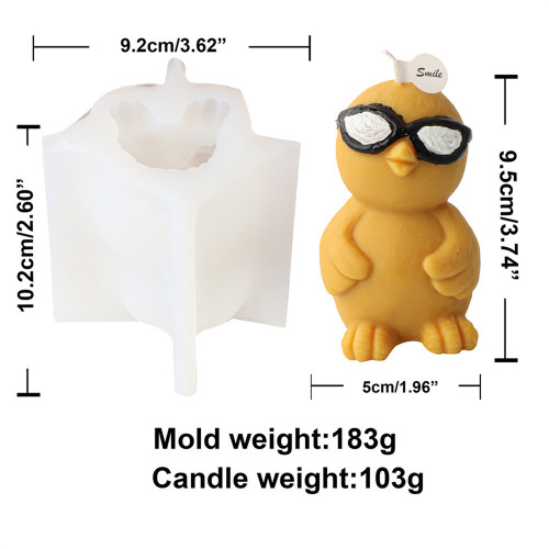 Silicone Glasses Happy Chicken Candle Mold Easter Animal Chicken Aromatherapy Decoration