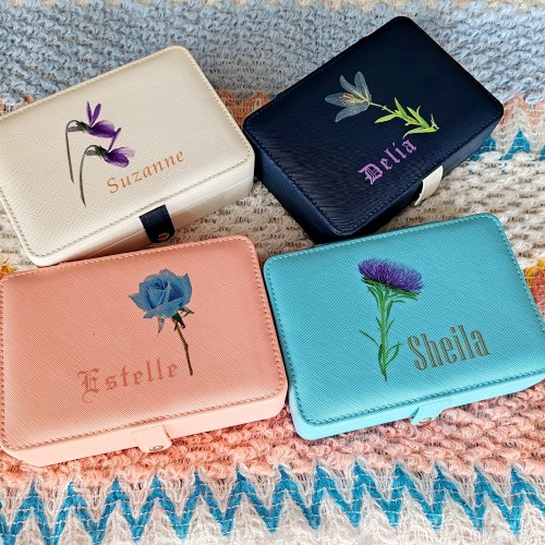 Personalized Jewelry Storage Box For Her,Custom Jewelry Organizer Box For Mother's Day Gift,Bridesmaid Jewelry Boxes, Bridal Party Gifts,Leather Jewelry Travel Case