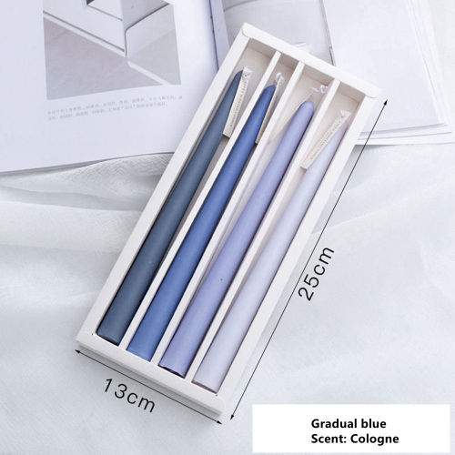 Gradual Color Scented Taper Candles Set of 4 Tall Smokeless Soy Wax Candlesticks 10 inch