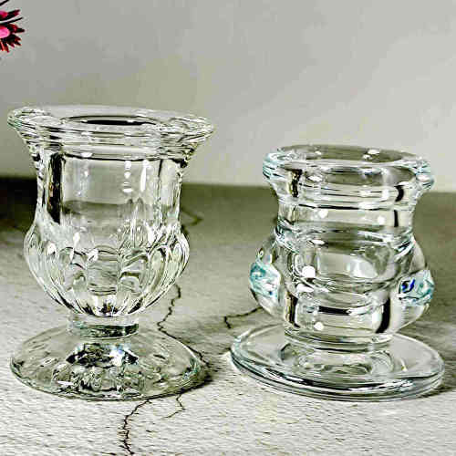 Simple Glass Candlestick Holder Taper Candle Holder Candle Stand For Candlelight Dinner Holiday Party Coffee Tables Create Atmosphere