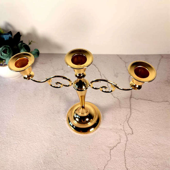Bright Black Metal Candelabra 3 Arms Candle Holder Stand For Taper Candles Candlstick Holders For Table Holiday Party Centerpiecs Church Service