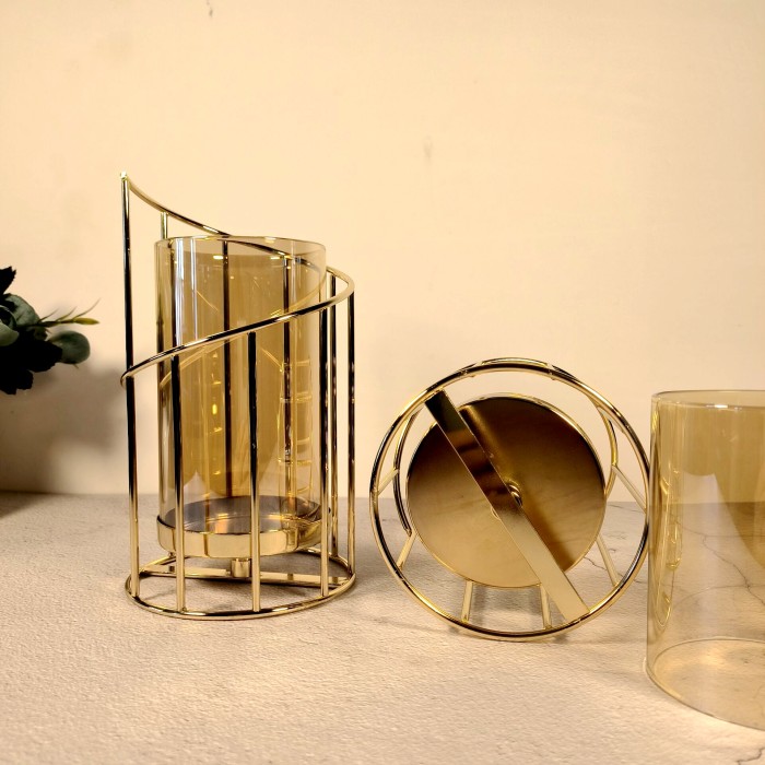 Luxurious  Gold Candle Holders Set of 2 Metal Candleholders For Table Centerpiesce  Candlelight Dinner  Propose Date Anniversary Valentines Day