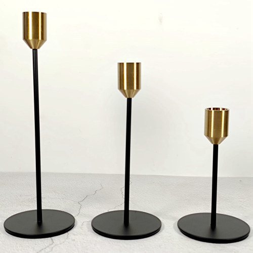 Metal Candlestick Holders Set of 3  Taper Candle Holders Wedding Centerpiece Table Ornaments Anniversary Birthday Party Decoration