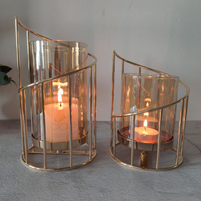 Luxurious  Gold Candle Holders Set of 2 Metal Candleholders For Table Centerpiesce  Candlelight Dinner  Propose Date Anniversary Valentines Day