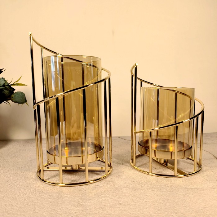 Luxurious  Gold Candle Holders Set of 2 Metal Candleholders For Table Centerpiesce  Candlelight Dinner  Propose Date Anniversary Valentines Day