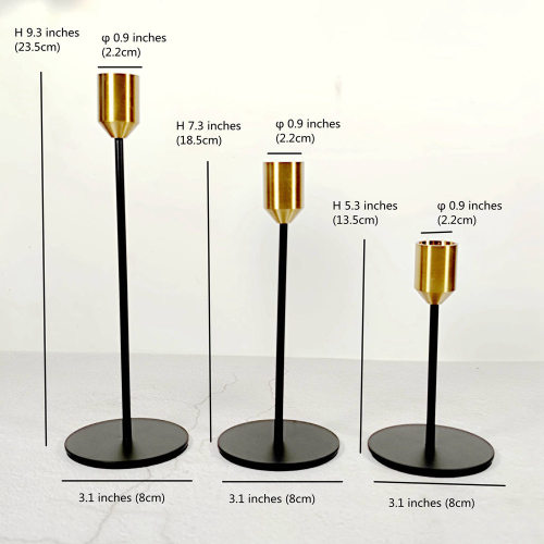 Metal Candlestick Holders Set of 3  Taper Candle Holders Wedding Centerpiece Table Ornaments Anniversary Birthday Party Decoration