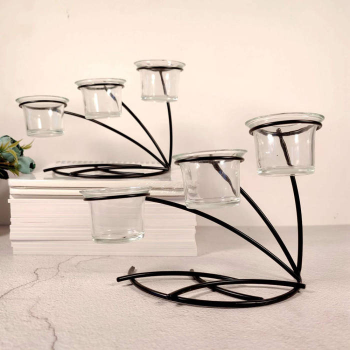 Modern Simple Candle Holders  Metal Candle Stand For Tealight  Desktop Decoration Date Parties Candlelight Dinner Graduation Housewarming Gifts