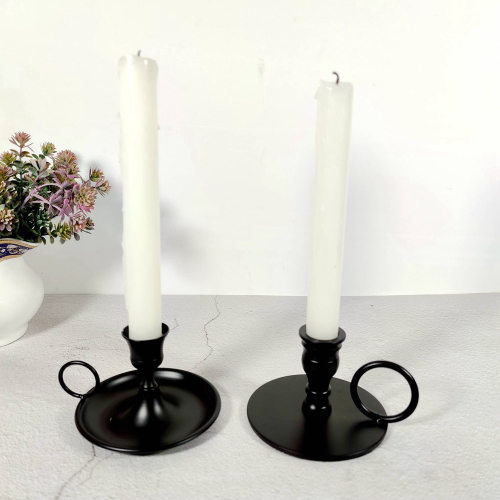 Black Candlestick Holder Retro Taper Candle Holder Table Decor Halloween Christmas Holiday Party Candlelight Stand