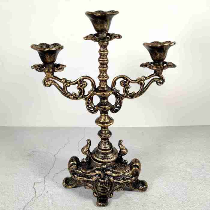 Rero 3-arm Candelabra Metal Candlestick Holder Tapre Candle Holders handmade craft Table Decoration Halloween Christmas Decor