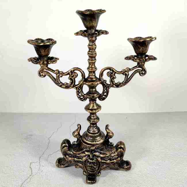 Rero 3-arm Candelabra Metal Candlestick Holder Tapre Candle Holders handmade craft Table Decoration Halloween Christmas Decor