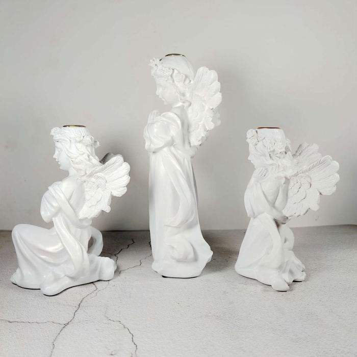 Classic White Angel Candlestick holder