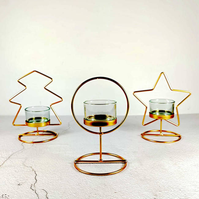 Golden Metal Candle Holders Glass Votive Candle Holders Tealght Candle Stand Christmas Birthday Gifts