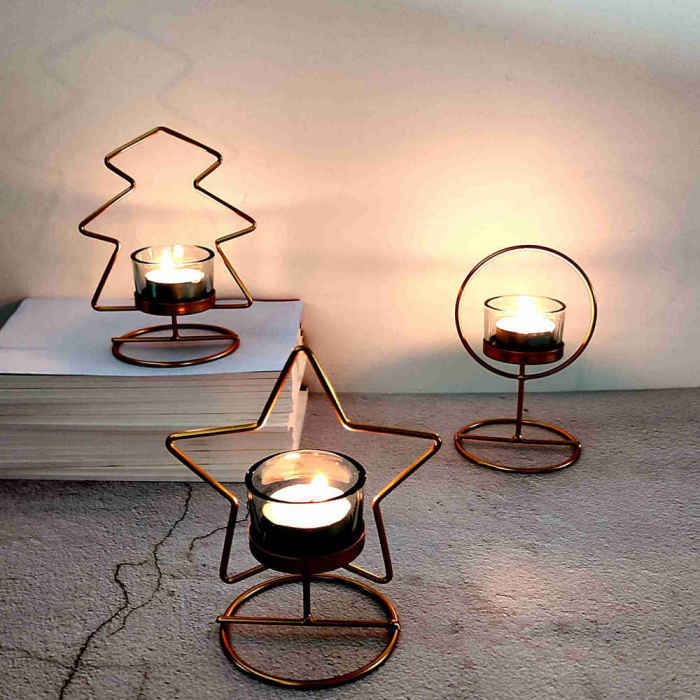 Golden Metal Candle Holders Glass Votive Candle Holders Tealght Candle Stand Christmas Birthday Gifts