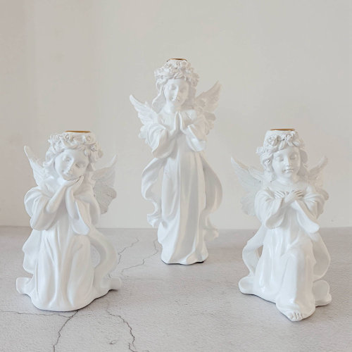 Classic White Angel Candlestick holder