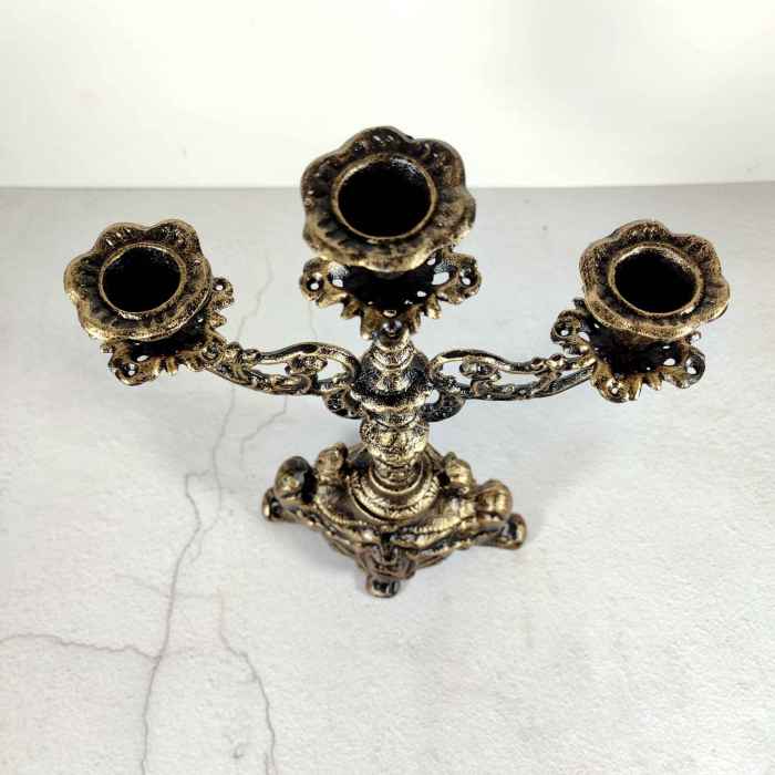 Rero 3-arm Candelabra Metal Candlestick Holder Tapre Candle Holders handmade craft Table Decoration Halloween Christmas Decor