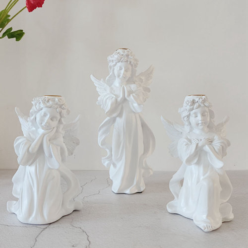 Classic White Angel Candlestick holder