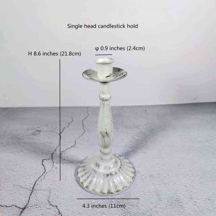 Withe Candlestick Holders Retro Taper Candles Metal Candle Stand Dinning Table Wedding Centerpiece Birthday Party Decoration 2 Styles 5 Arms Candelabra Single Head Candle Holder